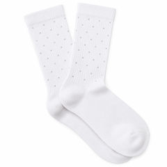 White Bedazzled Crew Socks